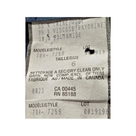 LOUBEN Blue Pinstriped Two Button Notch Collar Blazer in Size 6 - Picture 4 of 5